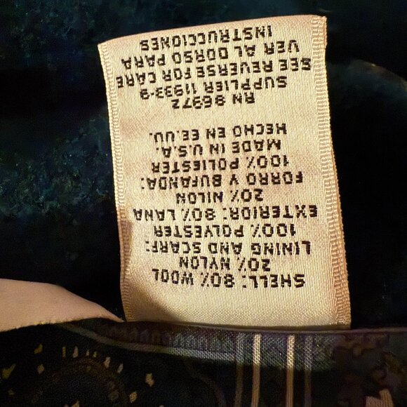 Vintage Elegant Double-Breasted Teal Wool Coat by Spencer Douglas Sz 14 Petite - Picture 5 of 5